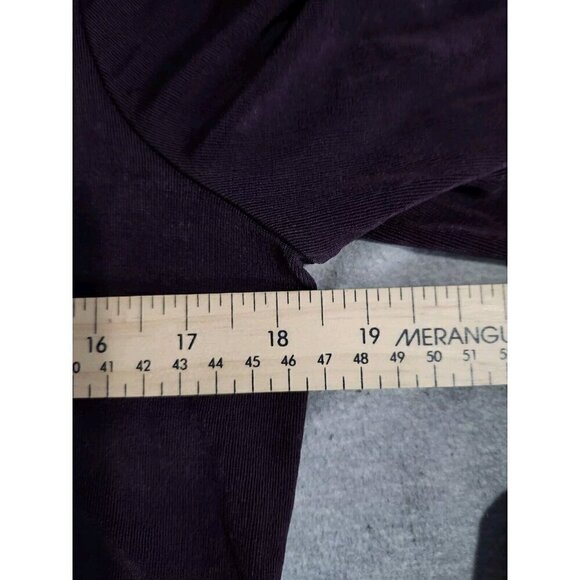 Chico's Travelers Slinky Top Wine Size 1 Small 3/4 Sleeve Criss Cross Neck - Picture 4 of 7